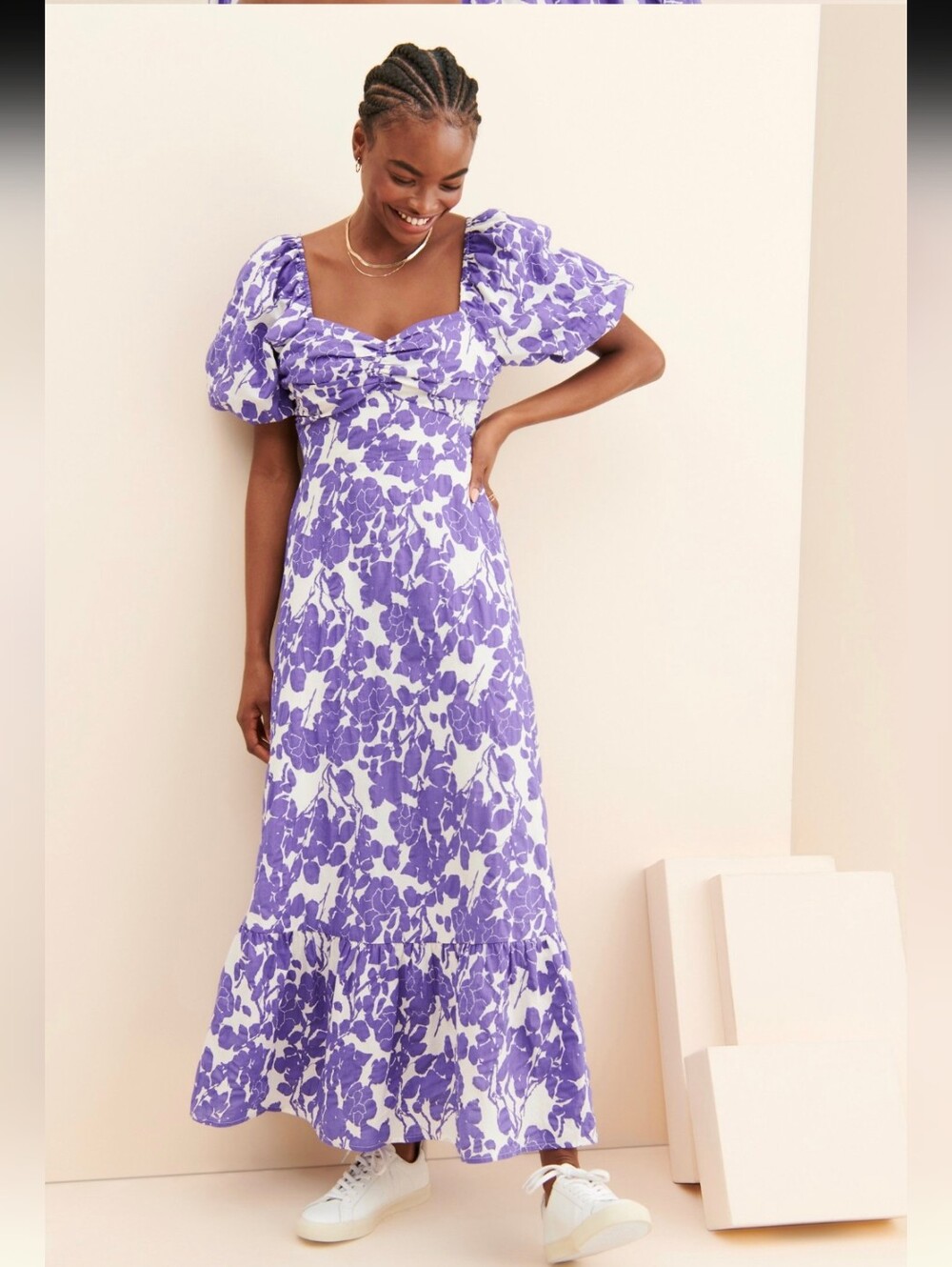 Free the Roses Floral Print Cotton Maxi Dress